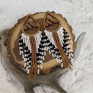 Beaded Fringe Mountain Earrings